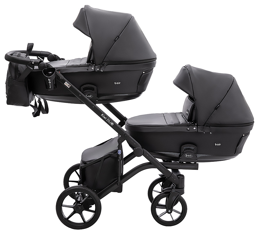 Коляска 2 в 1 для двійні Bair Kiwi DUO ECO BKD-15 чорний - Зображення 8