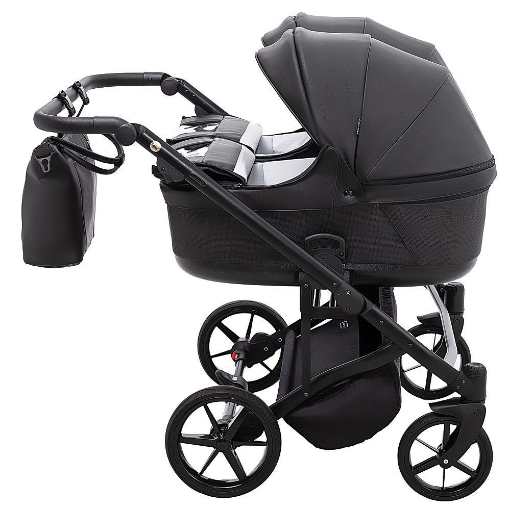 Коляска 2 в 1 для двійні Adamex Leo Duo Eco SA-2 чорний - Зображення 4