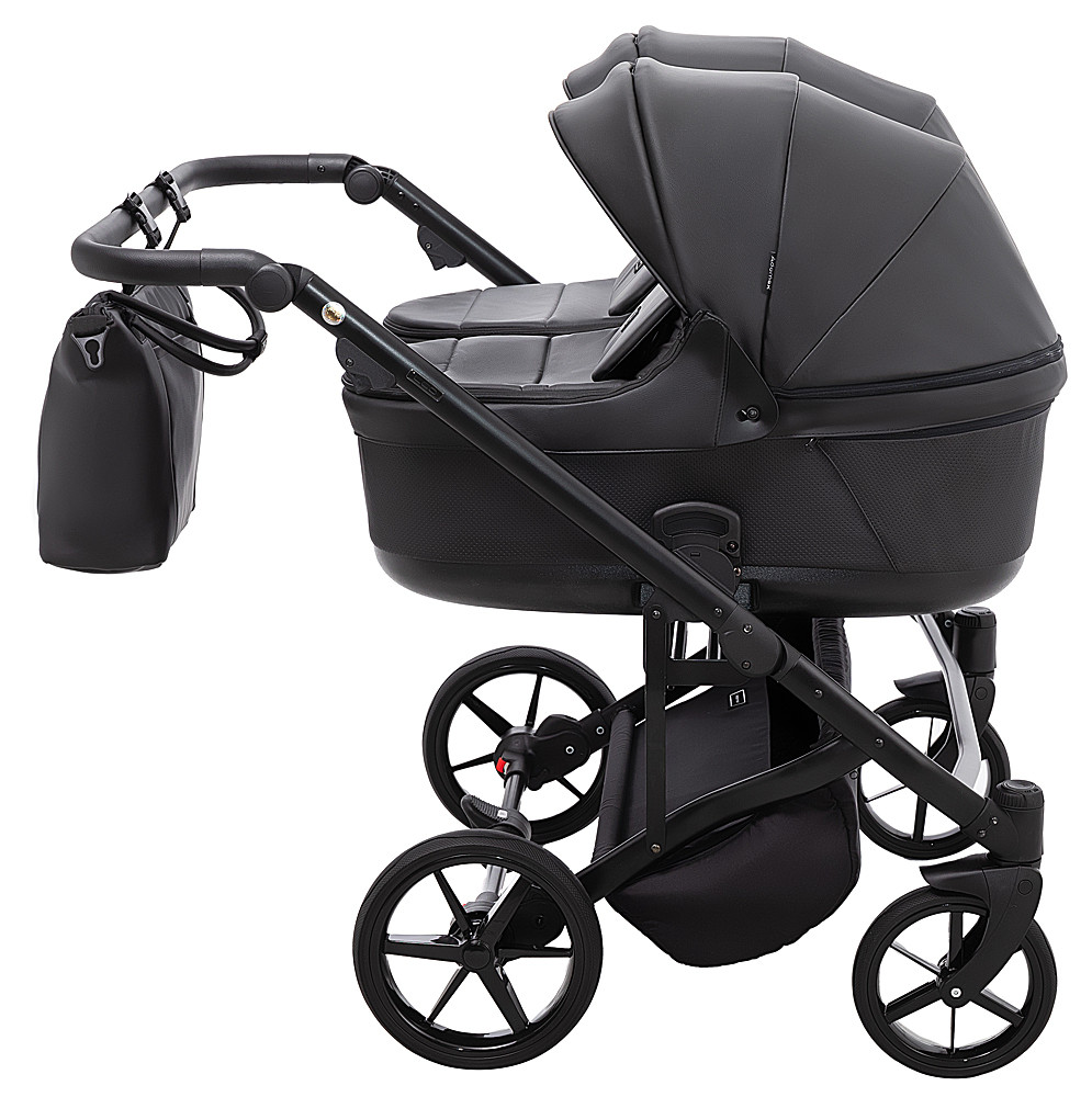 Коляска 2 в 1 для двійні Adamex Leo Duo Eco SA-2 чорний - Зображення 3