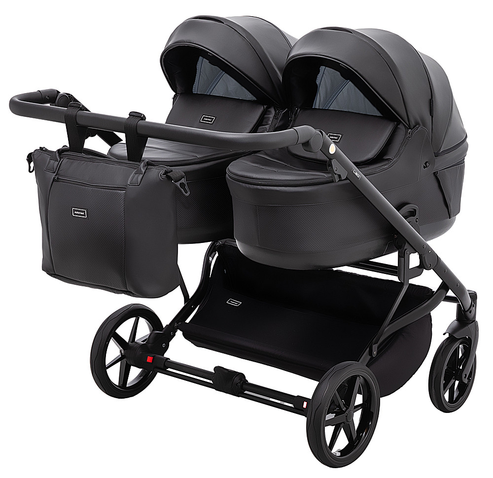Коляска 2 в 1 для двійні Adamex Leo Duo Eco SA-2 чорний - Зображення 2