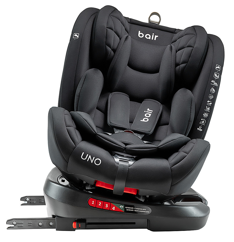 Автокрісло Bair Uno 360 i-size Iso-fix TB-01 total black - Зображення 4