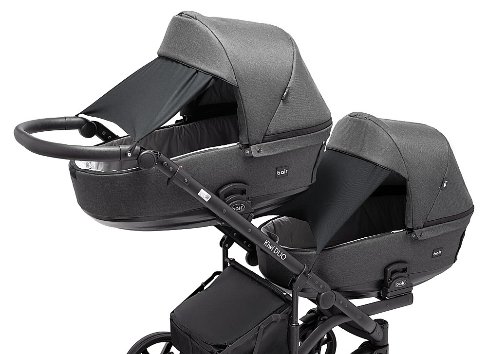Коляска 2 в 1 для двійні Bair Kiwi DUO Soft BKD-219-1 графіт - Зображення 7