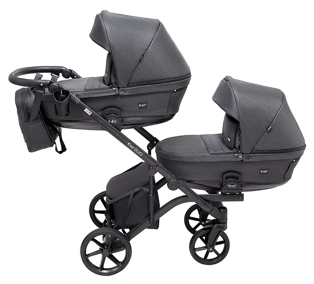 Коляска 2 в 1 для двійні Bair Kiwi DUO Soft BKD-219-1 графіт - Зображення 3