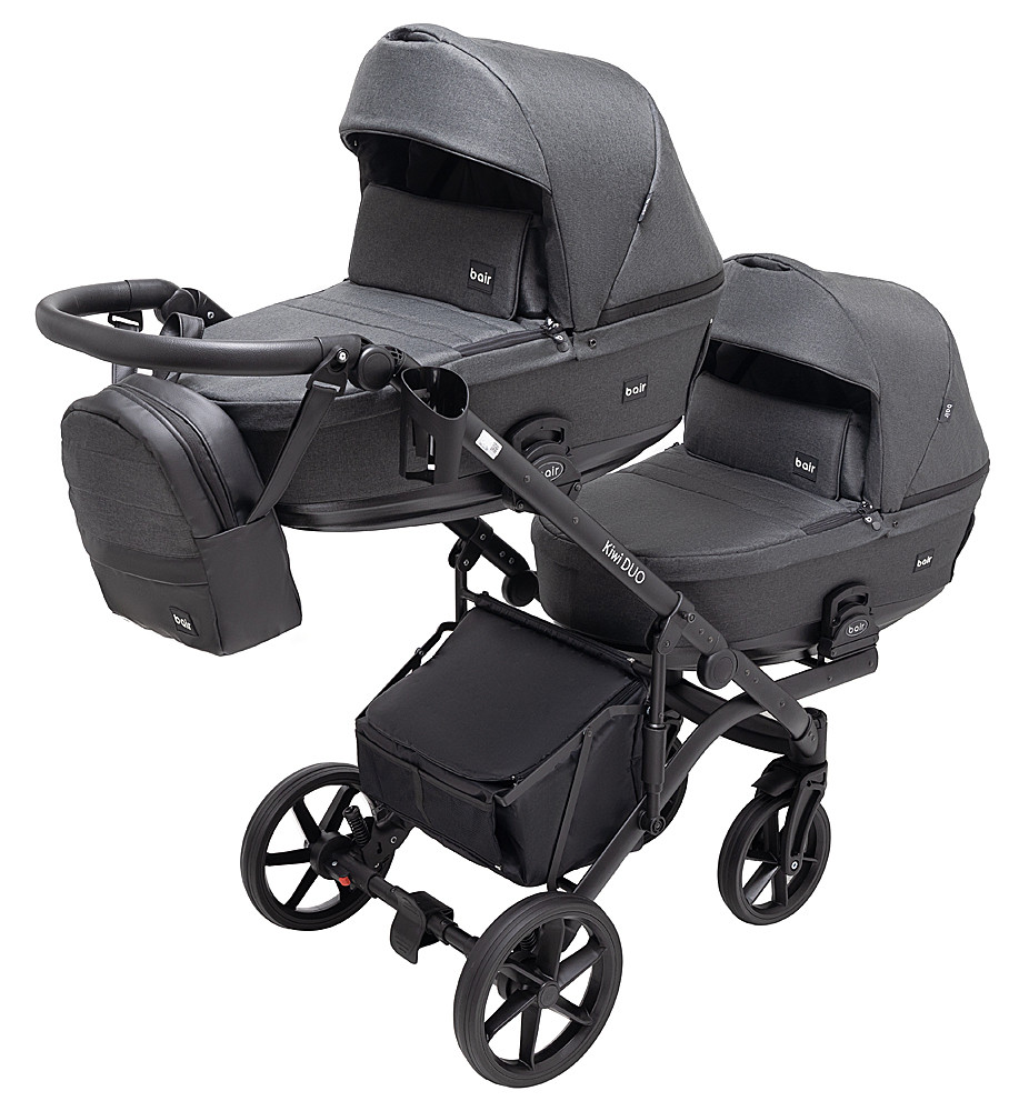 Коляска 2 в 1 для двійні Bair Kiwi DUO Soft BKD-219-1 графіт - Зображення 2